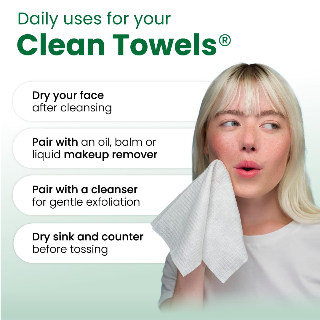 CLEAN SKIN CLUB towels staged in a professional skincare kit