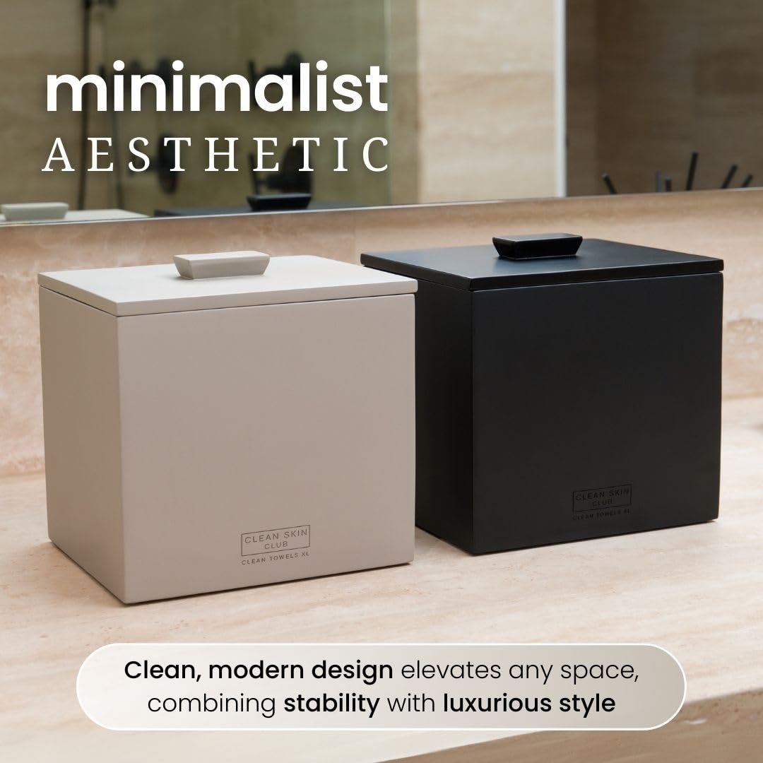 CLEAN SKIN CLUB next to soap dispenser shows compact scale and space-saving benefit