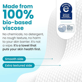Clean Skin Club towel beside common items showing scale and portability benefit
