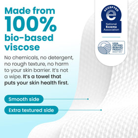 CLEAN SKIN CLUB stack of towels removed from pack for hygienic single-use