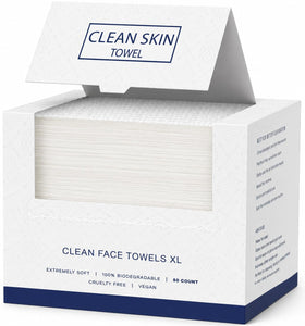 Clean Skin Towel front packaging showing XL size and pack benefits