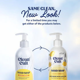 Cleancult styled on bathroom sink conveying clean aesthetic and sustainable home benefit