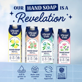 Cleancult Floral Bloom foam on hands illustrating gentle cleansing and moisturization benefit