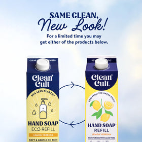 Cleancult in bathroom sink setting conveying refreshing lemon verbena scent