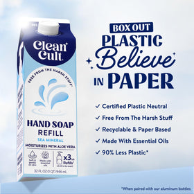 Cleancult paper refill close-up texture highlighting low-plastic design