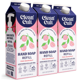 Cleancult front packaging showing pink grapefruit refill and eco benefit