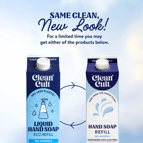 Cleancult size comparison with regular bottle illustrating larger capacity