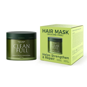 CLEANFULL jar in spa-style bathroom scene, evokes premium at-home salon experience