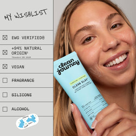 cleanjourney ingredient label with zinc pca visible for clarifying benefit