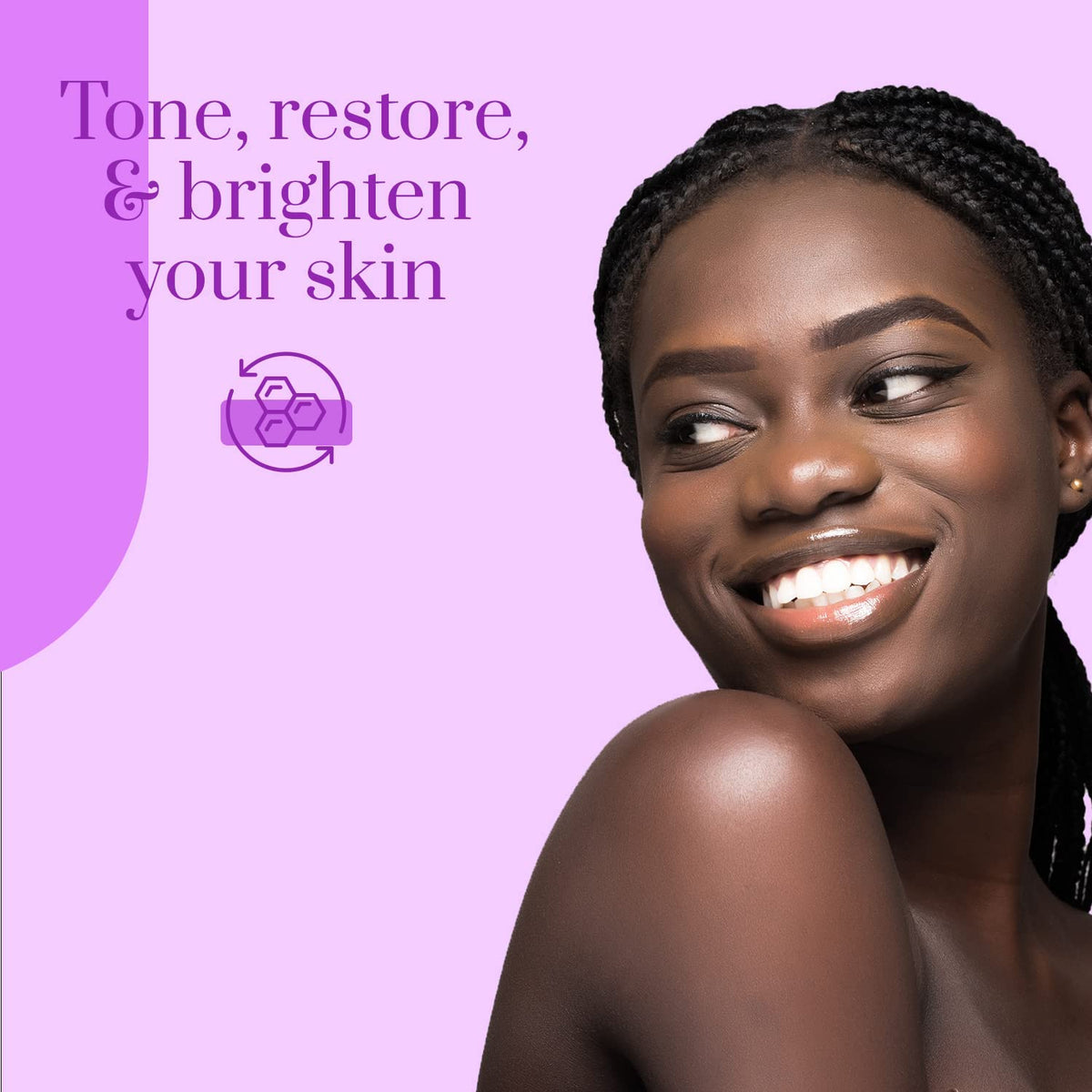 Clear Beauty close-up of cream texture highlighting lightweight, fast-absorbing finish