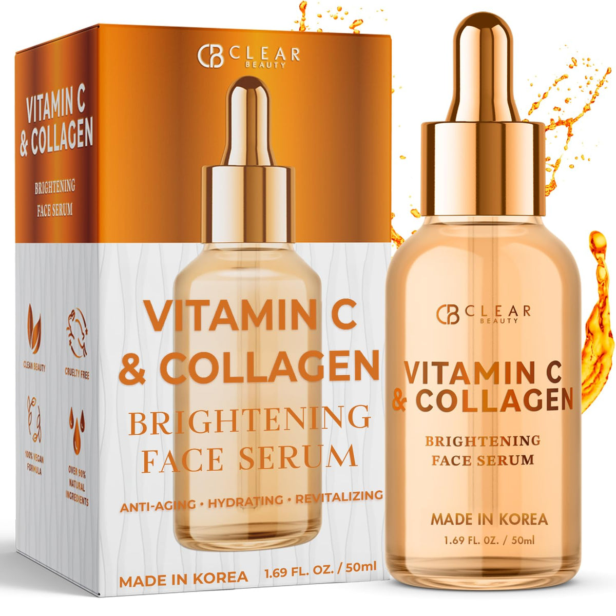 Clear Beauty front packaging showing sleek bottle and label benefits
