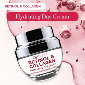 Clear Beauty on bathroom counter among skincare items suggesting morning routine use