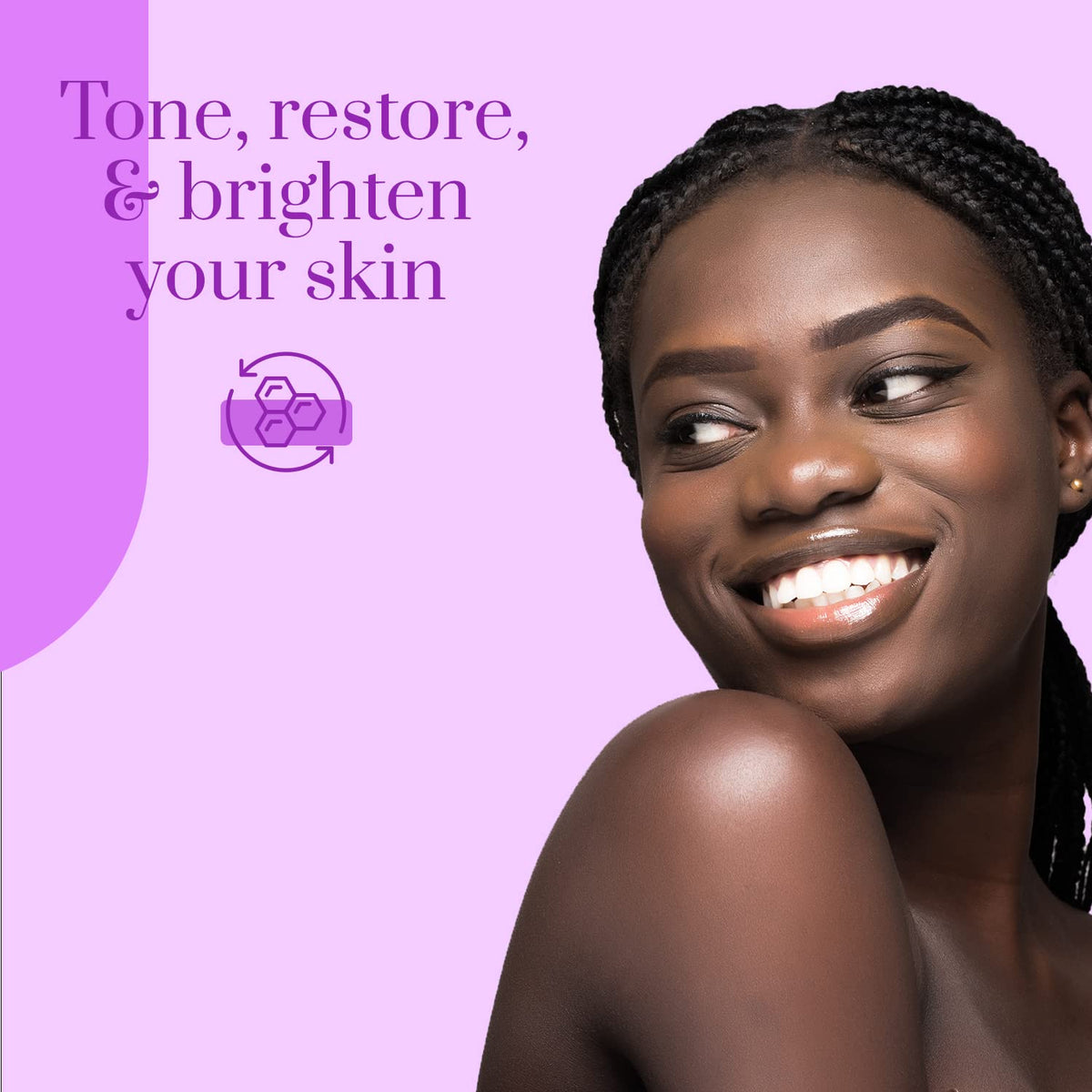 Clear Beauty on bathroom shelf lifestyle shot showing routine and self‑care benefit