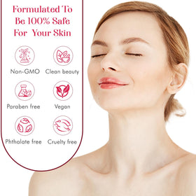 Clear Beauty size comparison beside common items illustrating 1.69 fl oz portability benefit