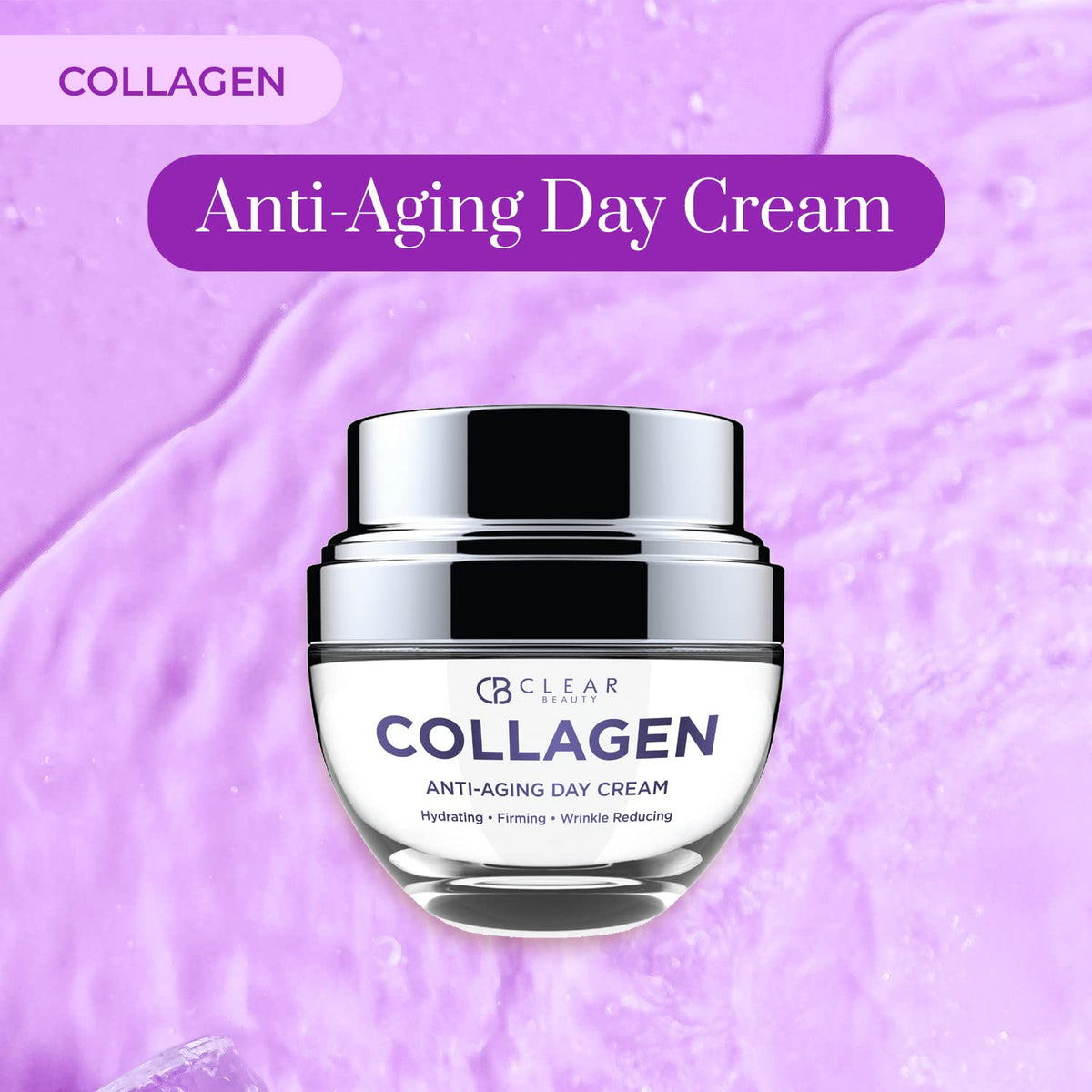 Clear Beauty jar beside coin showing compact size and travel‑friendly benefit