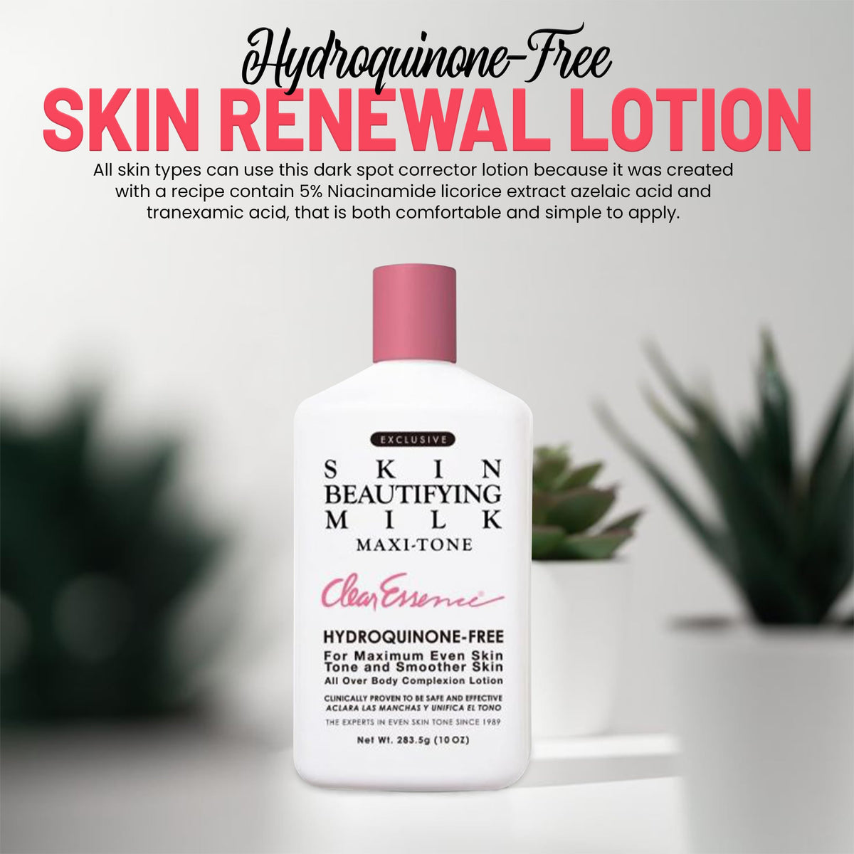 Clear Essence label closeup showing ingredient panel and gentle formulation benefits