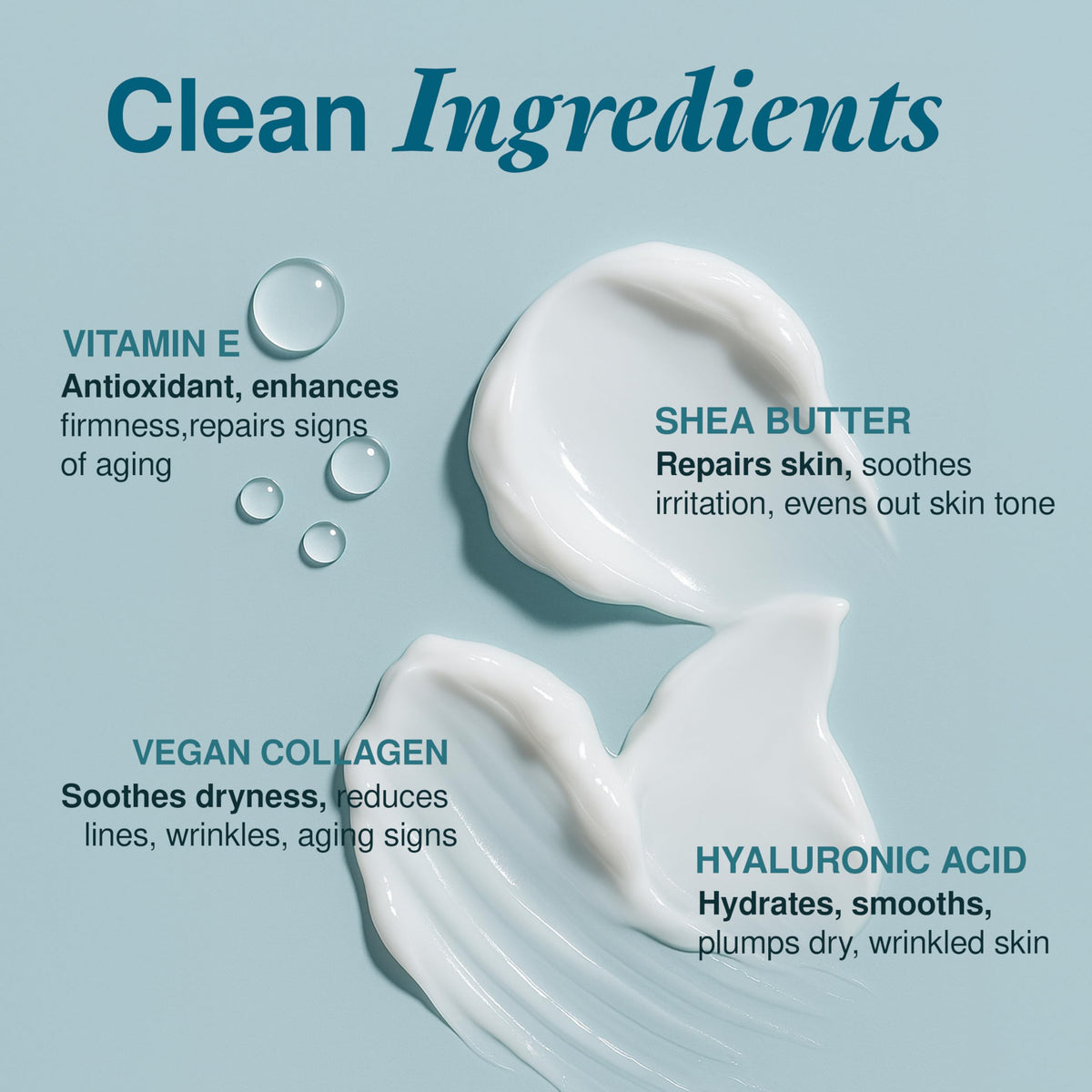 Clear Visage serum applied on skin demonstrating smoothing and absorption