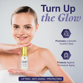 Clear Visage ingredient label spotlighting collagen and vitamin E for nourishing benefit