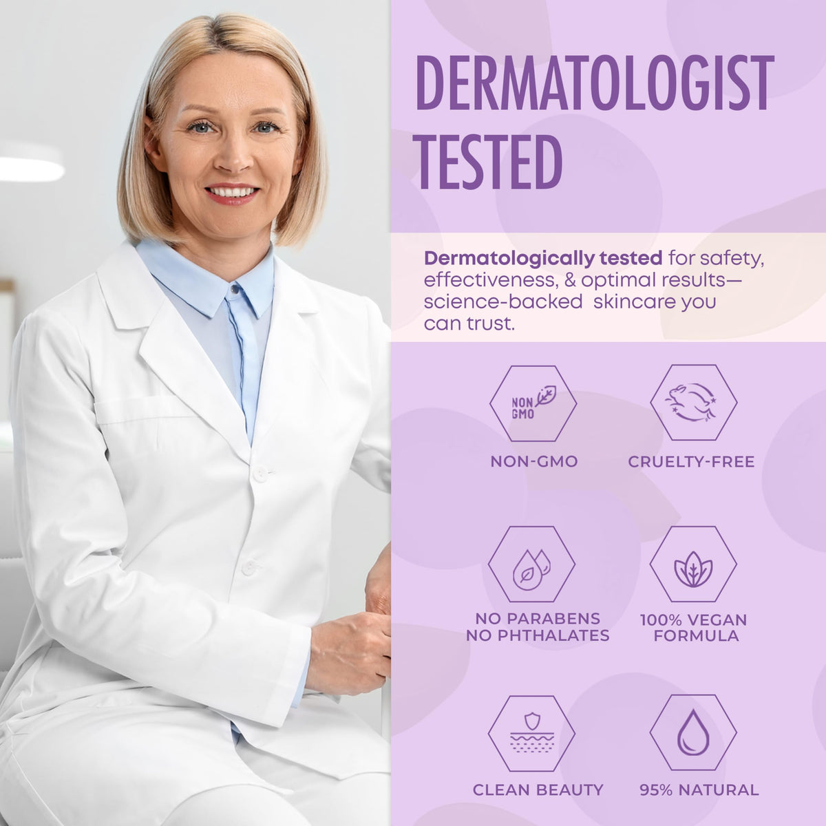 Clear Visage model applying serum to cheek demonstrating smooth finish and hydration benefit