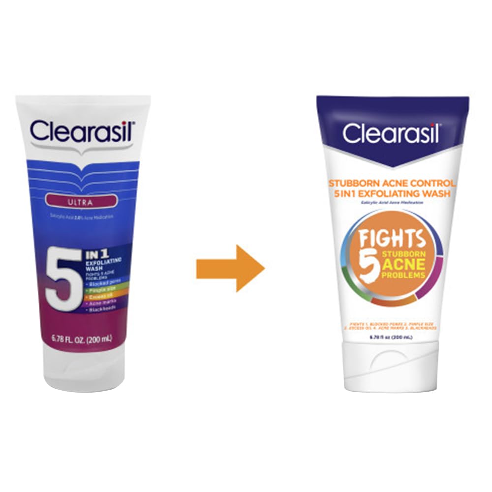 Clearasil bottle on bathroom counter in lifestyle scene promoting routine use