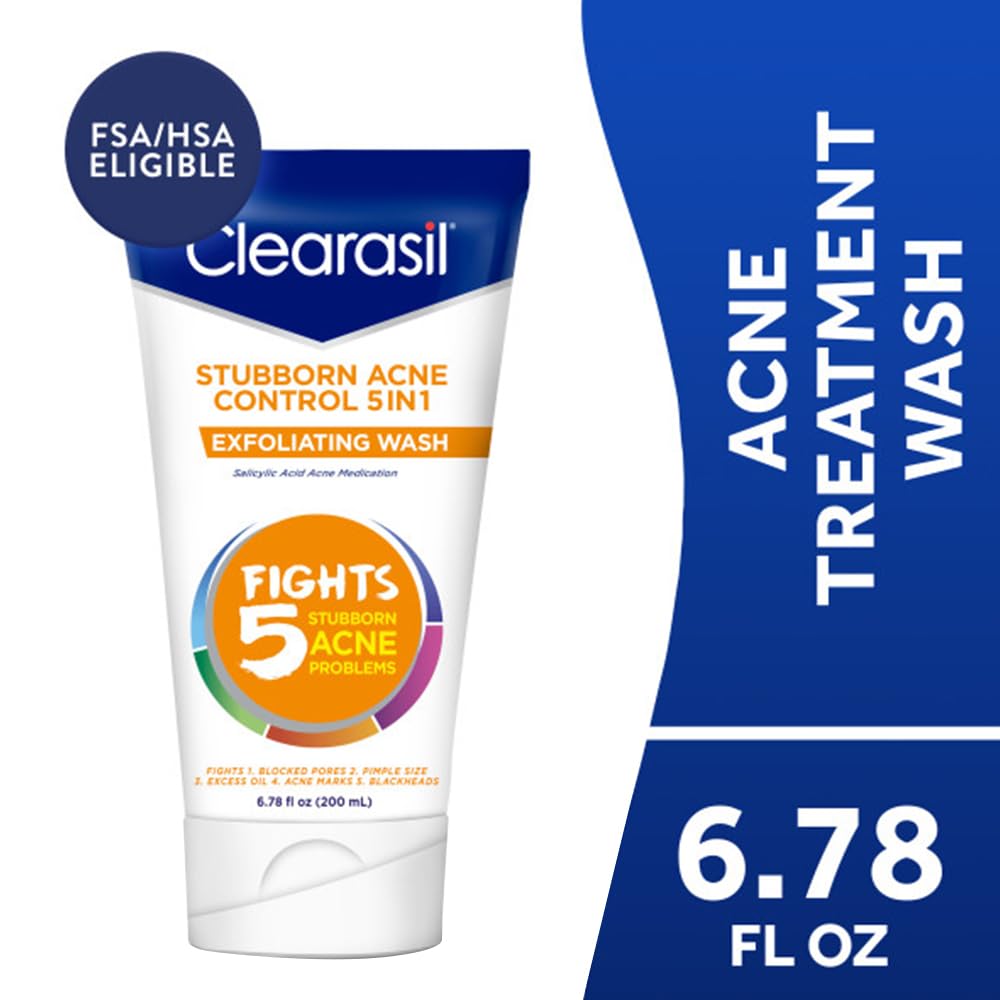 Clearasil close-up label showing formula details and dermatologist tested benefit