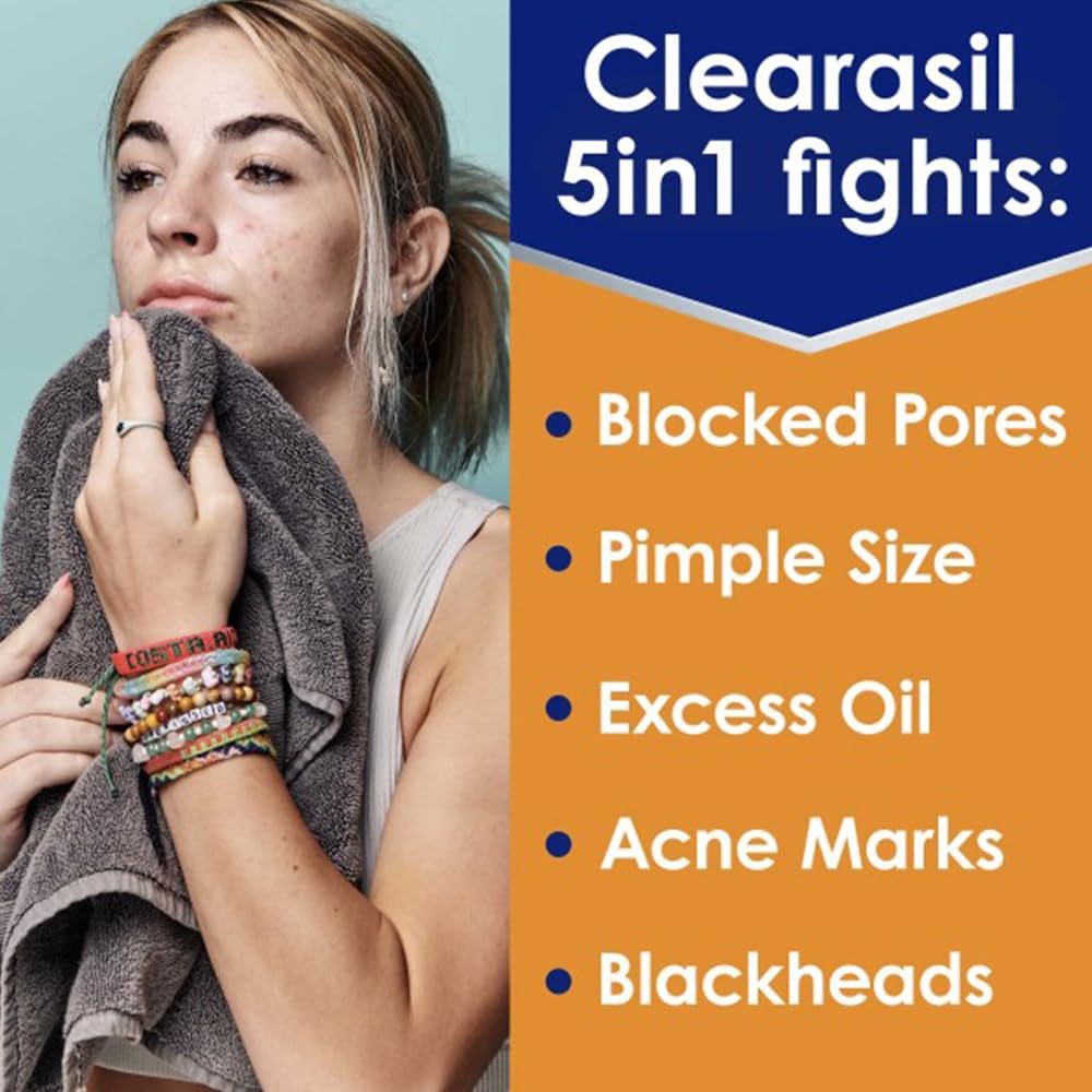 Clearasil bottle dispensing wash to demonstrate easy application and control