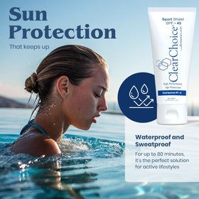 ClearChoice Sport Shield blended under foundation illustrating smooth base and lightweight hydration