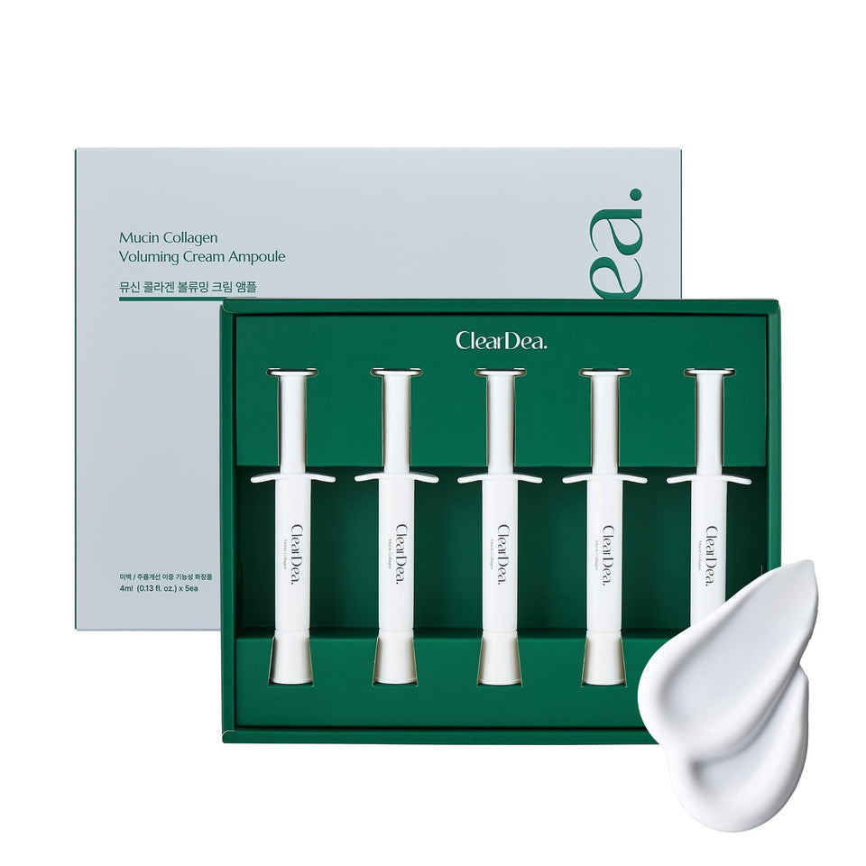 ClearDea front packaging ampoule showing compact travel-friendly set and clarity benefits