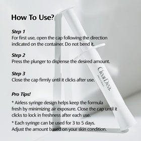 ClearDea ingredients label closeup showing collagen and mucin blend for firming support