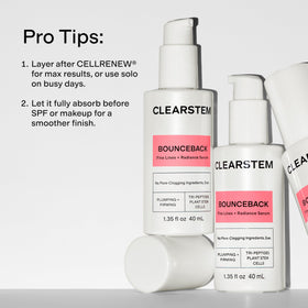 CLEARSTEM tri-peptide graphic emphasizing peptide-driven smoothing benefits