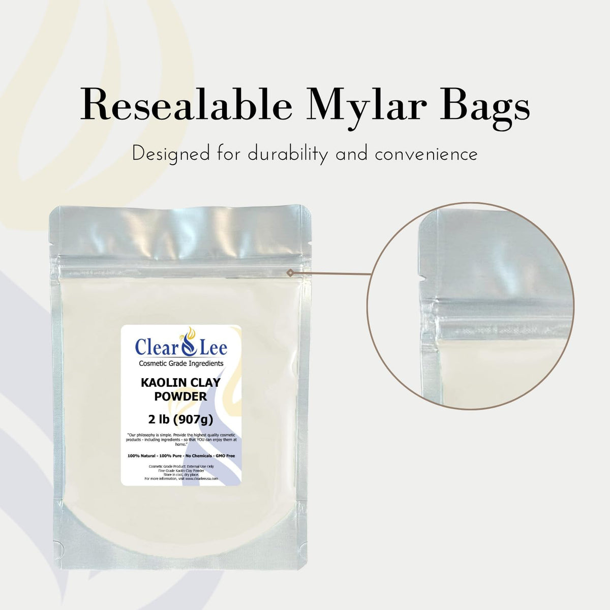 ClearLee product label close-up highlighting cosmetic-grade purity and ingredients