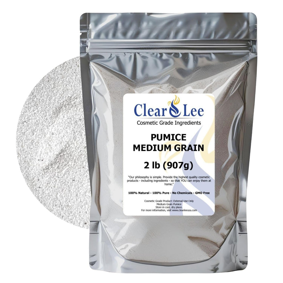 ClearLee pumice front bag showing label and resealable benefit