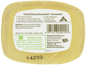 Clearly Natural single 4 oz bar close-up highlighting smooth translucent texture