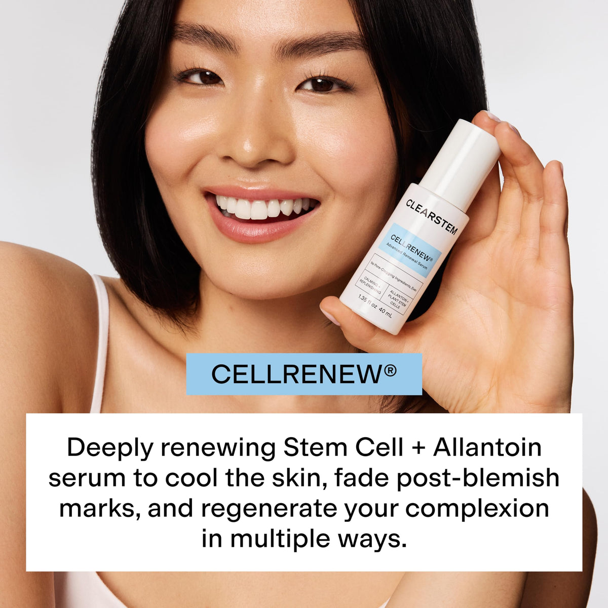 CLEARSTEM dropper applying serum for precise, no-waste dosing benefit