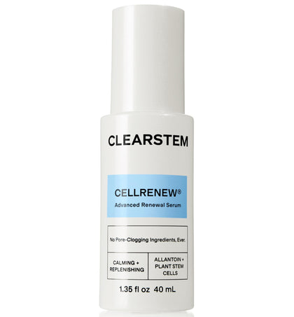 CLEARSTEM front bottle shot showing sleek packaging and serum benefit