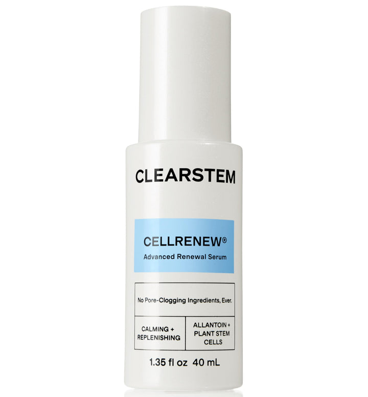 CLEARSTEM front bottle shot showing sleek packaging and serum benefit