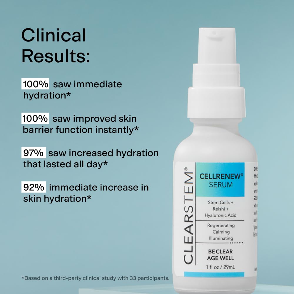 CLEARSTEM ingredients laydown with reishi and green tea depicting natural actives and calming benefits