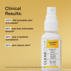 CLEARSTEM application on facial skin demonstrating pore-clearing action