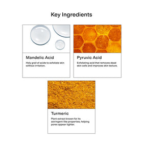 CLEARSTEM ingredient label highlighting mandelic acid and vitamin C benefits