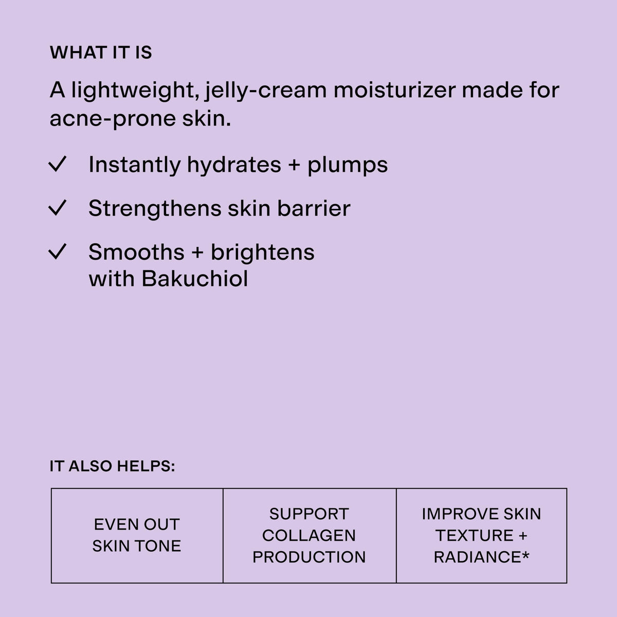 CLEARSTEM moisturizer texture swipe highlighting lightweight cream and fast absorption