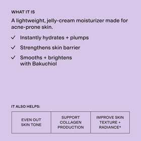 CLEARSTEM moisturizer texture swipe highlighting lightweight cream and fast absorption