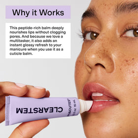 CLEARSTEM close-up of peptides vitamin E and green tea for nourishment