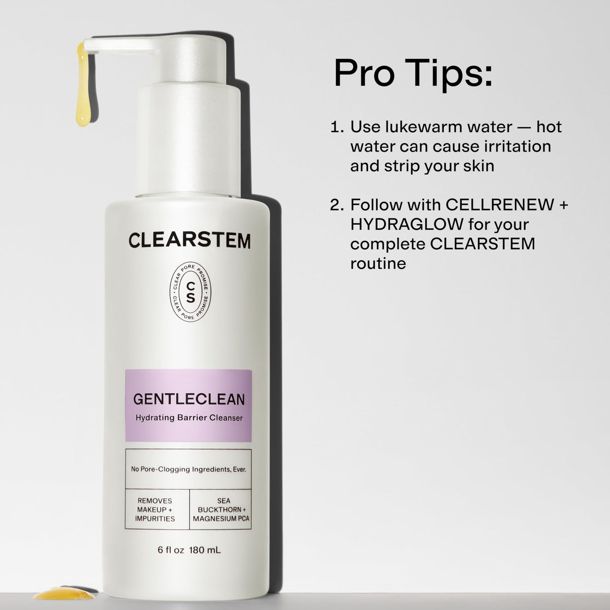 CLEARSTEM removing waterproof mascara to demonstrate makeup removal
