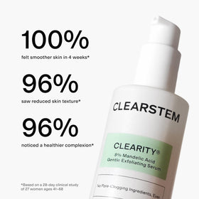 CLEARSTEM vitamin C ingredient bottle showing antioxidant brightening benefit