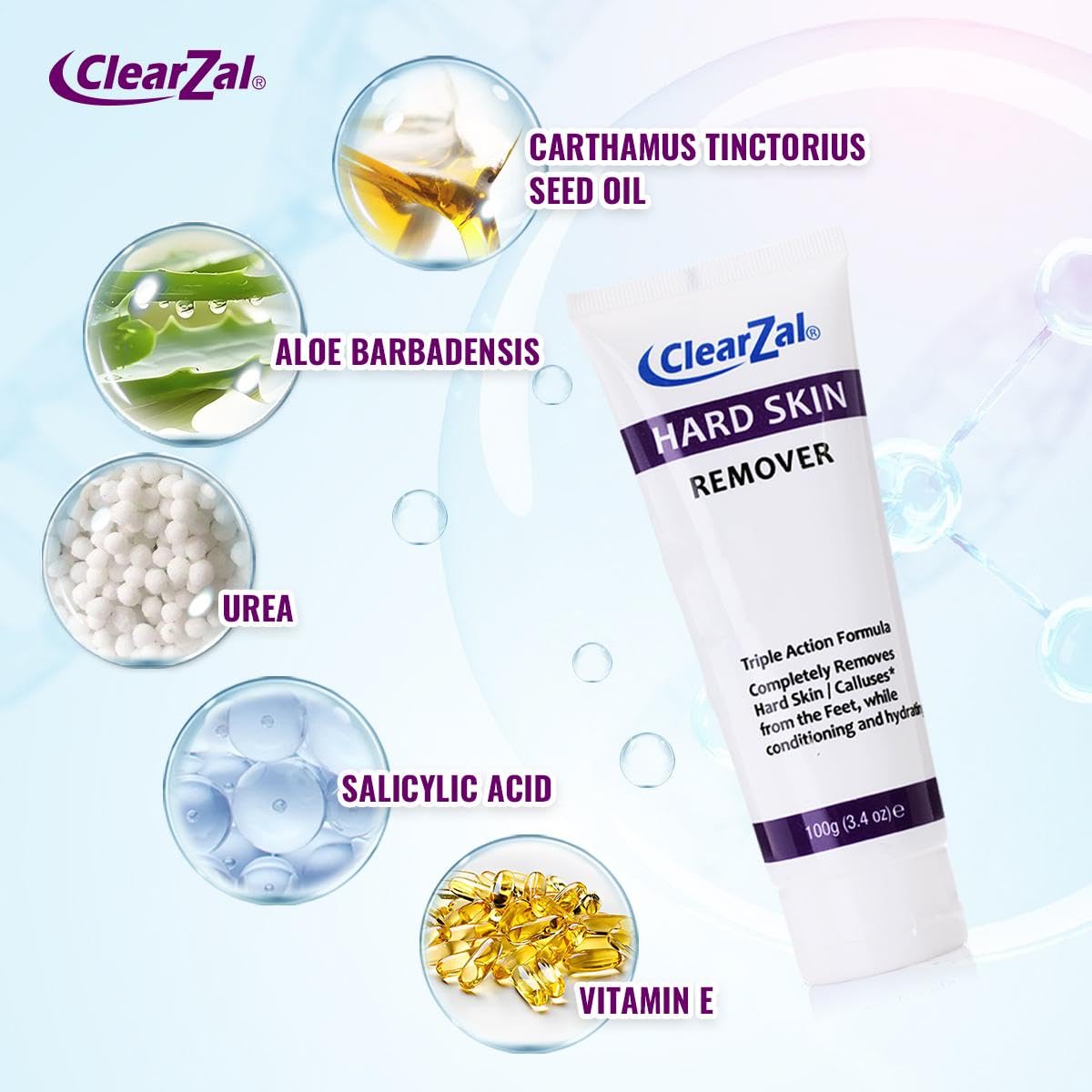 Clearzal cream texture close-up highlighting smooth consistency and hydration