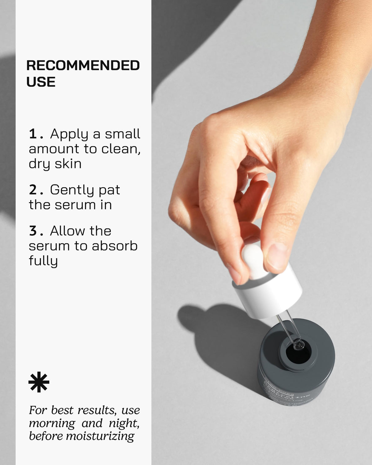 Cleo Cora applying serum to cheek showing smooth-absorption benefit