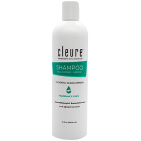 Cleure bottle front view showing clean packaging and gentle formula benefit