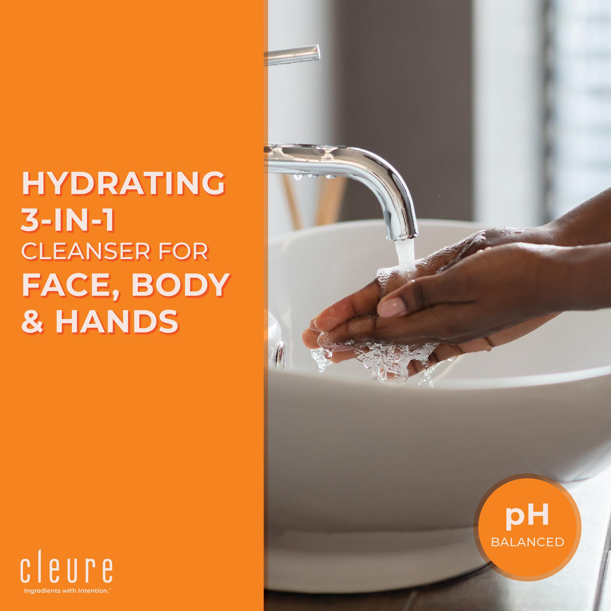 Cleure used in family shower scene illustrating gentle daily care