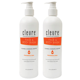Cleure front bottle showing label and gentle formulation benefits