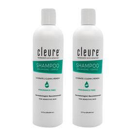 Cleure front packaging showing bottle and clear branding for gentle volume